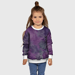 Свитшот детский Фиолетовые туманности, цвет: 3D-белый — фото 2