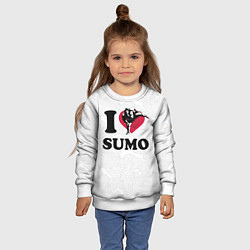 Свитшот детский I love sumo fighter, цвет: 3D-белый — фото 2