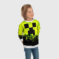 Свитшот детский Creeper neon, цвет: 3D-белый — фото 2