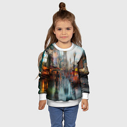 Свитшот детский В Питере дождь, цвет: 3D-белый — фото 2