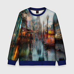 Свитшот детский В Питере дождь, цвет: 3D-синий