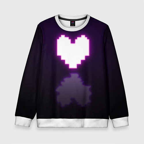Детский свитшот Undertale heart neon / 3D-Белый – фото 1