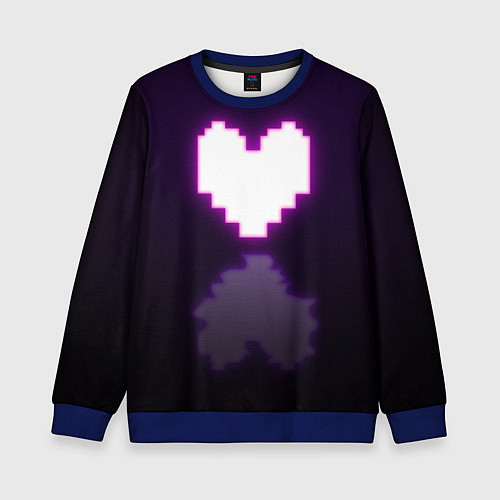 Детский свитшот Undertale heart neon / 3D-Синий – фото 1