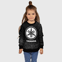Свитшот детский Yamaha с потертостями на темном фоне, цвет: 3D-черный — фото 2