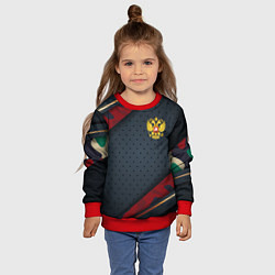 Свитшот детский Герб России черно-красный камуфляж, цвет: 3D-красный — фото 2