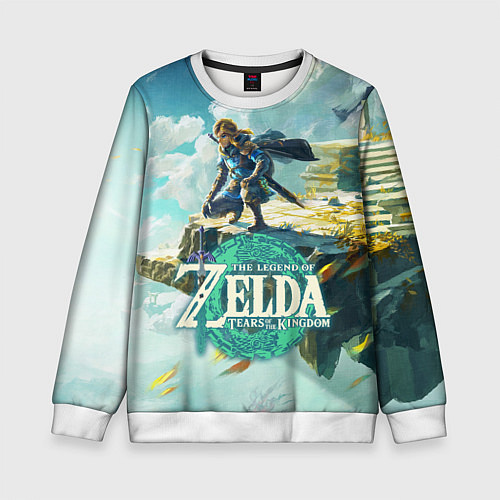 Детский свитшот The Legend of Zelda: Tears of the Kingdom Линк / 3D-Белый – фото 1