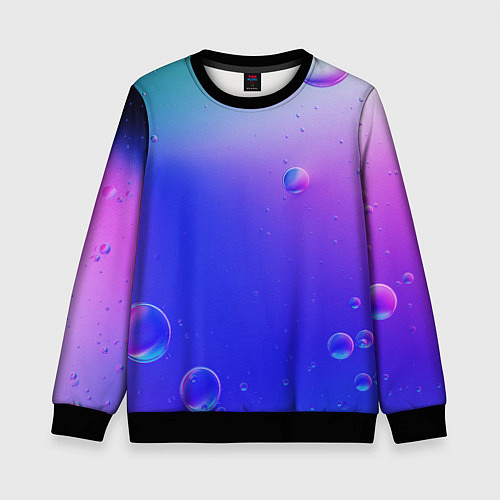 Детский свитшот Радужные мыльные пузыри / 3D-Черный – фото 1