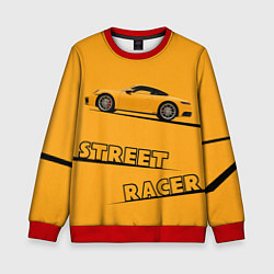 Свитшот детский Желтая машинка street racer, цвет: 3D-красный