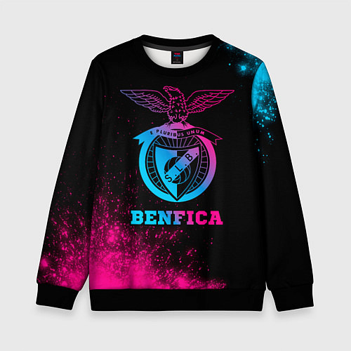 Детский свитшот Benfica - neon gradient / 3D-Черный – фото 1