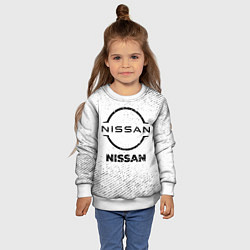 Свитшот детский Nissan с потертостями на светлом фоне, цвет: 3D-белый — фото 2