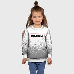 Свитшот детский Полина - в красной рамке на светлом, цвет: 3D-белый — фото 2