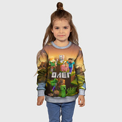 Свитшот детский Олег Minecraft, цвет: 3D-меланж — фото 2