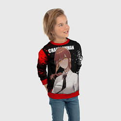 Свитшот детский Макима человек бензопила - Манга, цвет: 3D-красный — фото 2