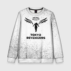 Детский свитшот Tokyo Revengers с потертостями на светлом фоне