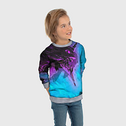 Свитшот детский Neon Genesis Evangelion - Eva 01, цвет: 3D-меланж — фото 2