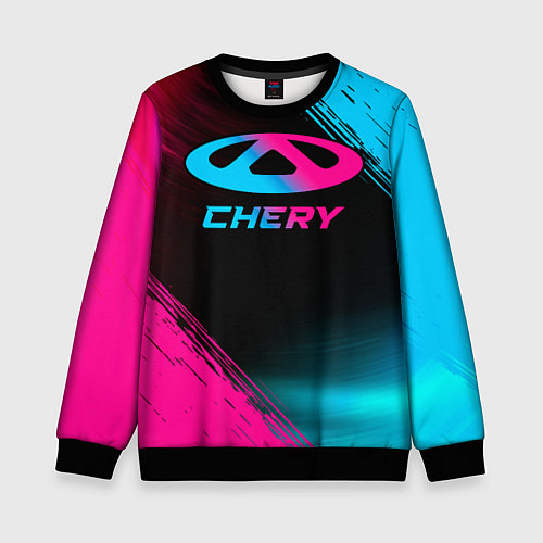 Детский свитшот Chery - neon gradient / 3D-Черный – фото 1