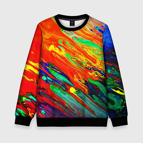 Детский свитшот Неоновый градиент красок / 3D-Черный – фото 1