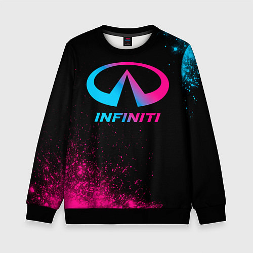 Детский свитшот Infiniti - neon gradient / 3D-Черный – фото 1