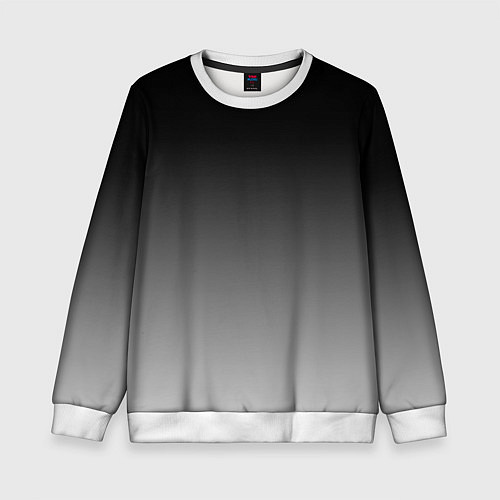 Детский свитшот Серый градиент / 3D-Белый – фото 1