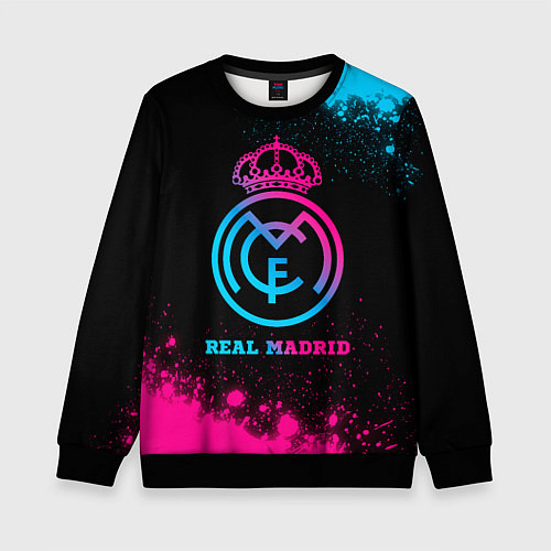 Детский свитшот Real Madrid - neon gradient / 3D-Черный – фото 1