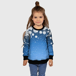 Свитшот детский Снежный узор на синем фоне, цвет: 3D-черный — фото 2