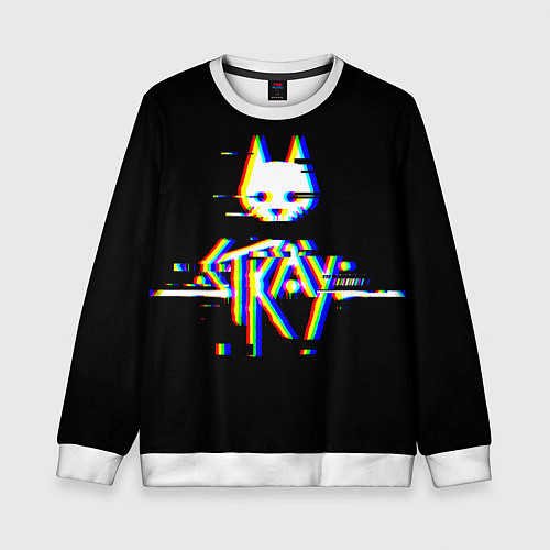 Детский свитшот Stray glitch logo / 3D-Белый – фото 1