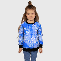 Свитшот детский Растительный орнамент - паттерн, цвет: 3D-черный — фото 2