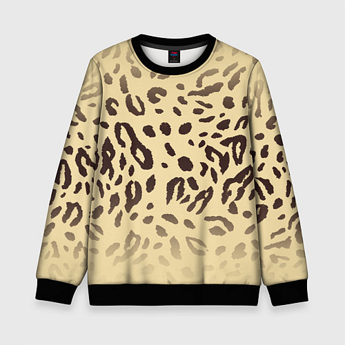 Детский свитшот Пятнистые леопардовые узоры / 3D-Черный – фото 1