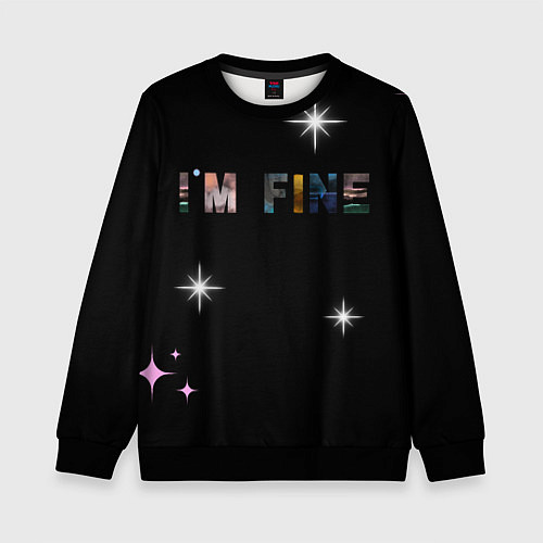 Детский свитшот Надпись / 3D-Черный – фото 1