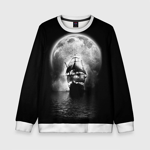 Детский свитшот Корабль в ночи / 3D-Белый – фото 1