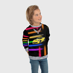 Свитшот детский Chevrolet Corvette - гоночная команда - Motorsport, цвет: 3D-меланж — фото 2