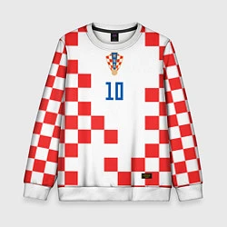 Свитшот детский Модрич Сборная Хорватии форма к чемпионату мира 20, цвет: 3D-белый