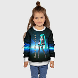 Свитшот детский Хацунэ Мику - вокалоид, цвет: 3D-белый — фото 2