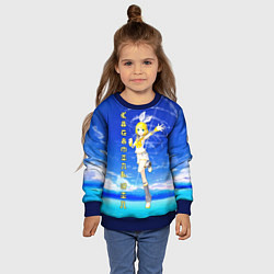 Свитшот детский Кагамине Рин - Kagamine Rin вокалоид, цвет: 3D-синий — фото 2