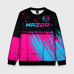 Детский свитшот Mazda - neon gradient: символ сверху