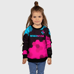 Свитшот детский Resident Evil - neon gradient: символ сверху, цвет: 3D-черный — фото 2