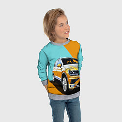 Свитшот детский Фольксваген тигуан оранжевый, цвет: 3D-меланж — фото 2