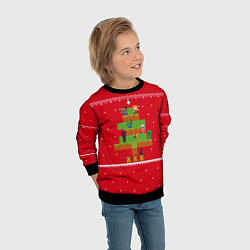 Свитшот детский Майнкрафт : Новогодний свитер, цвет: 3D-черный — фото 2