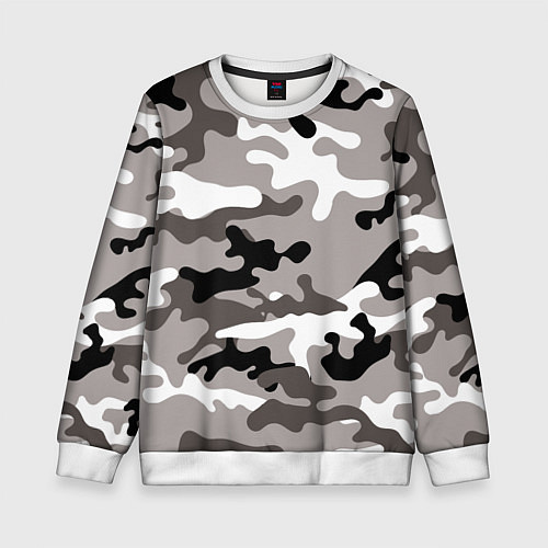 Детский свитшот Камуфляж Urban крупный / 3D-Белый – фото 1