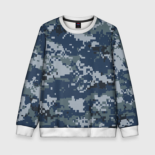 Детский свитшот Камуфляж Росгвардия цифра / 3D-Белый – фото 1