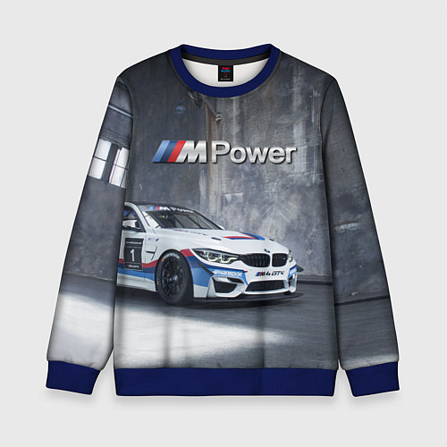 Детский свитшот BMW M4 GT4 - racing team - motorsport / 3D-Синий – фото 1