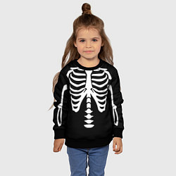 Свитшот детский Скелет костюм верх, цвет: 3D-черный — фото 2