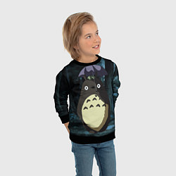 Свитшот детский Totoro in rain forest, цвет: 3D-черный — фото 2