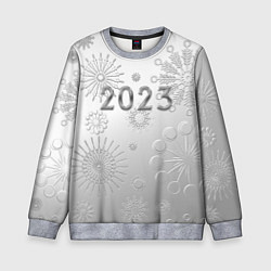 Детский свитшот Новый год 2023 в снежинках