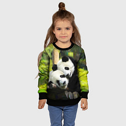 Свитшот детский Влюблённые панды, цвет: 3D-черный — фото 2