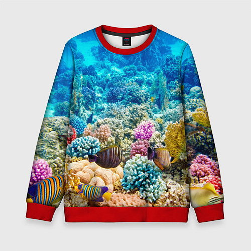 Детский свитшот Дно морское / 3D-Красный – фото 1