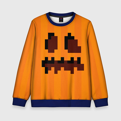 Детский свитшот Тыква - Майнкрафт - Хеллоуин / 3D-Синий – фото 1