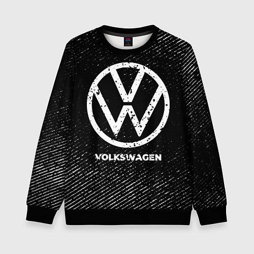 Детский свитшот Volkswagen с потертостями на темном фоне / 3D-Черный – фото 1