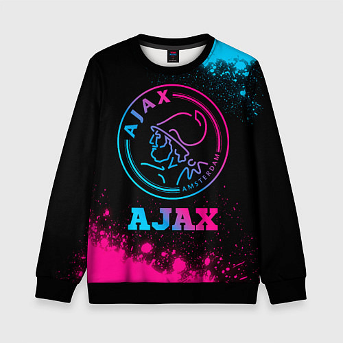 Детский свитшот Ajax - neon gradient / 3D-Черный – фото 1