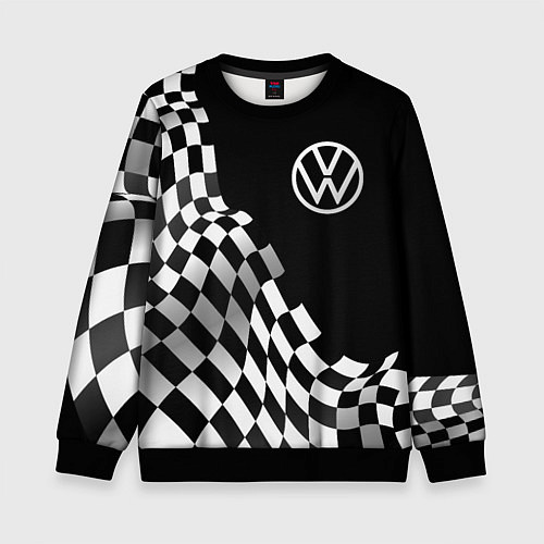 Детский свитшот Volkswagen racing flag / 3D-Черный – фото 1